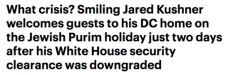 Illustration for article titled A Year in Excitable Daily Mail Headlines About Ivanka and Jared Walking From Their Home to Their Car